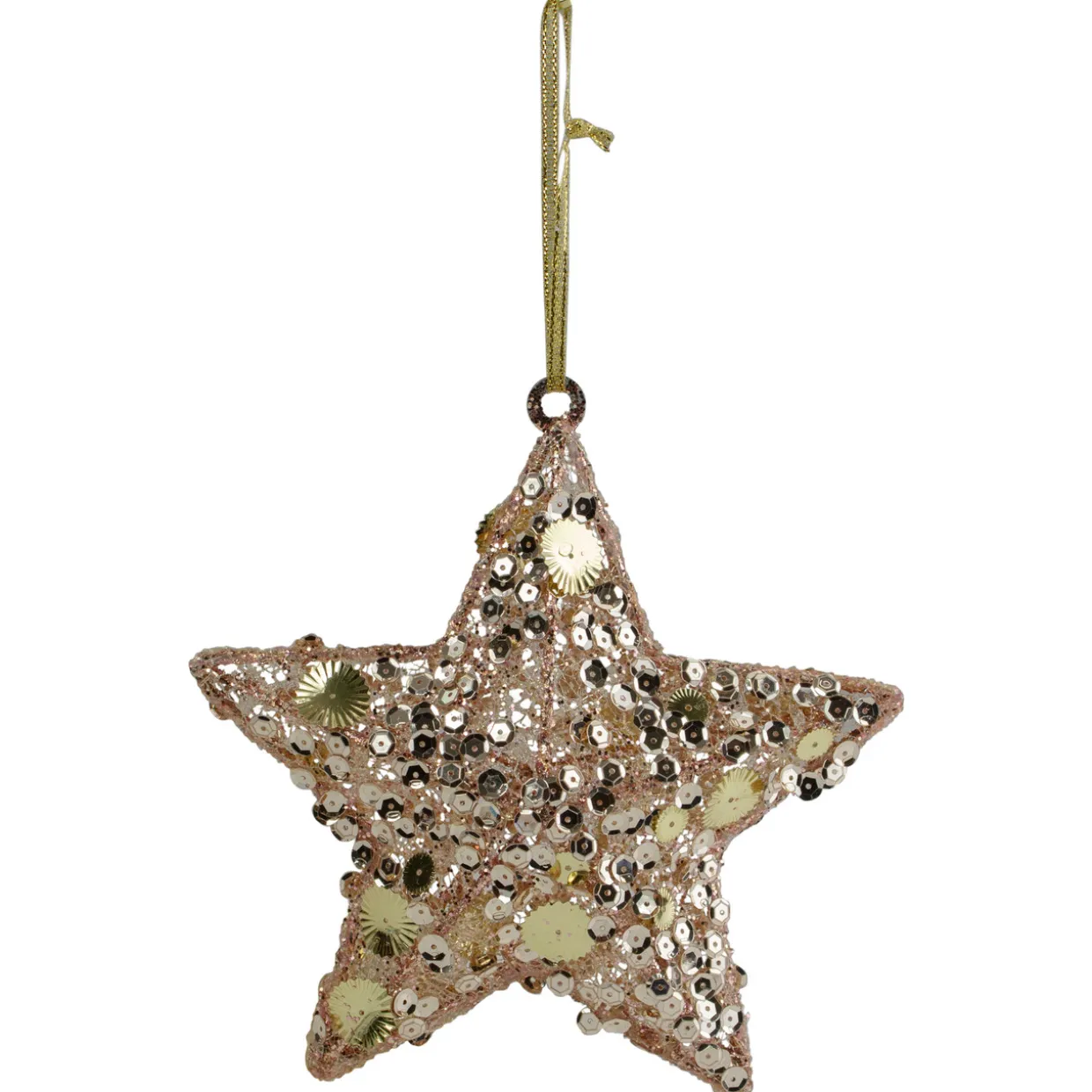 6" Tri-Color Gold Star Shaped Christmas Ornament