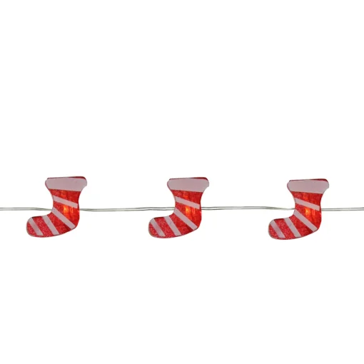 20 Warm White and Red LED Fairy Mini Christmas Lights - 6 ft Silver Wire
