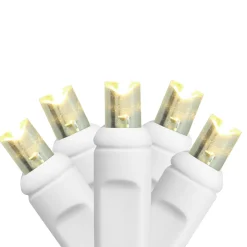 35 Warm White LED Wide Angle Mini Christmas Lights - 11.5 ft White Wire