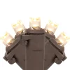 100 Warm White LED Wide Angle Christmas Lights - 33 ft Brown Wire