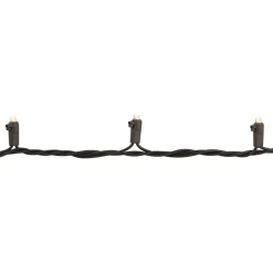100 Warm White LED Wide Angle Christmas Lights - 33 ft Brown Wire