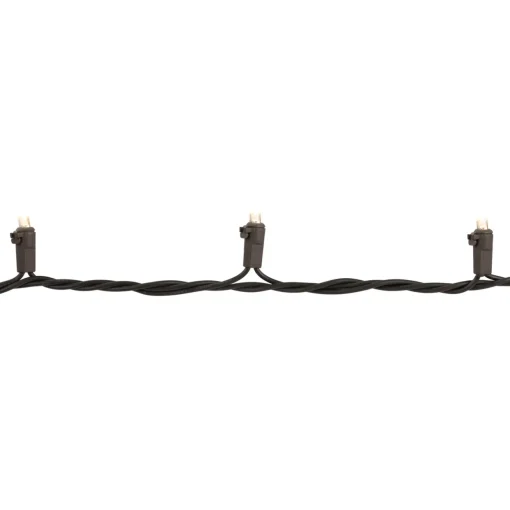 100 Warm White LED Wide Angle Christmas Lights - 33 ft Brown Wire