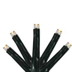 200 Warm White Multi-Function LED M5 Mini Christmas Lights - 20.5 ft Black Wire