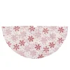 20" White and Red Glitter Snowflake Mini Burlap Christmas Tree Skirt