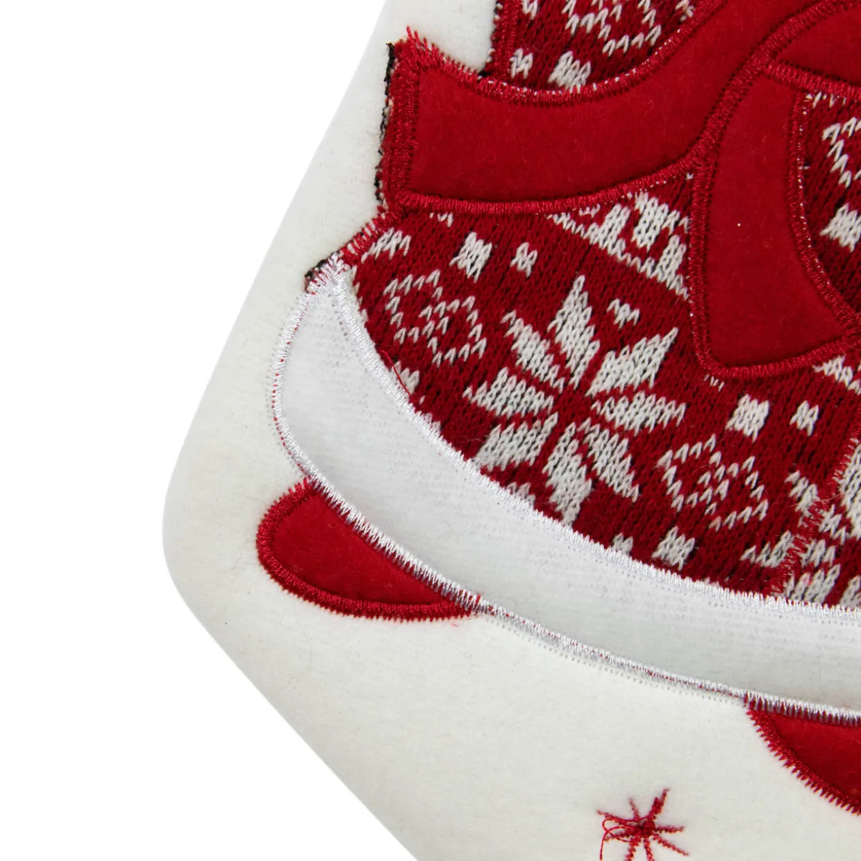 17" White and Red "Welcome" Snowman Embroidered Christmas Stocking