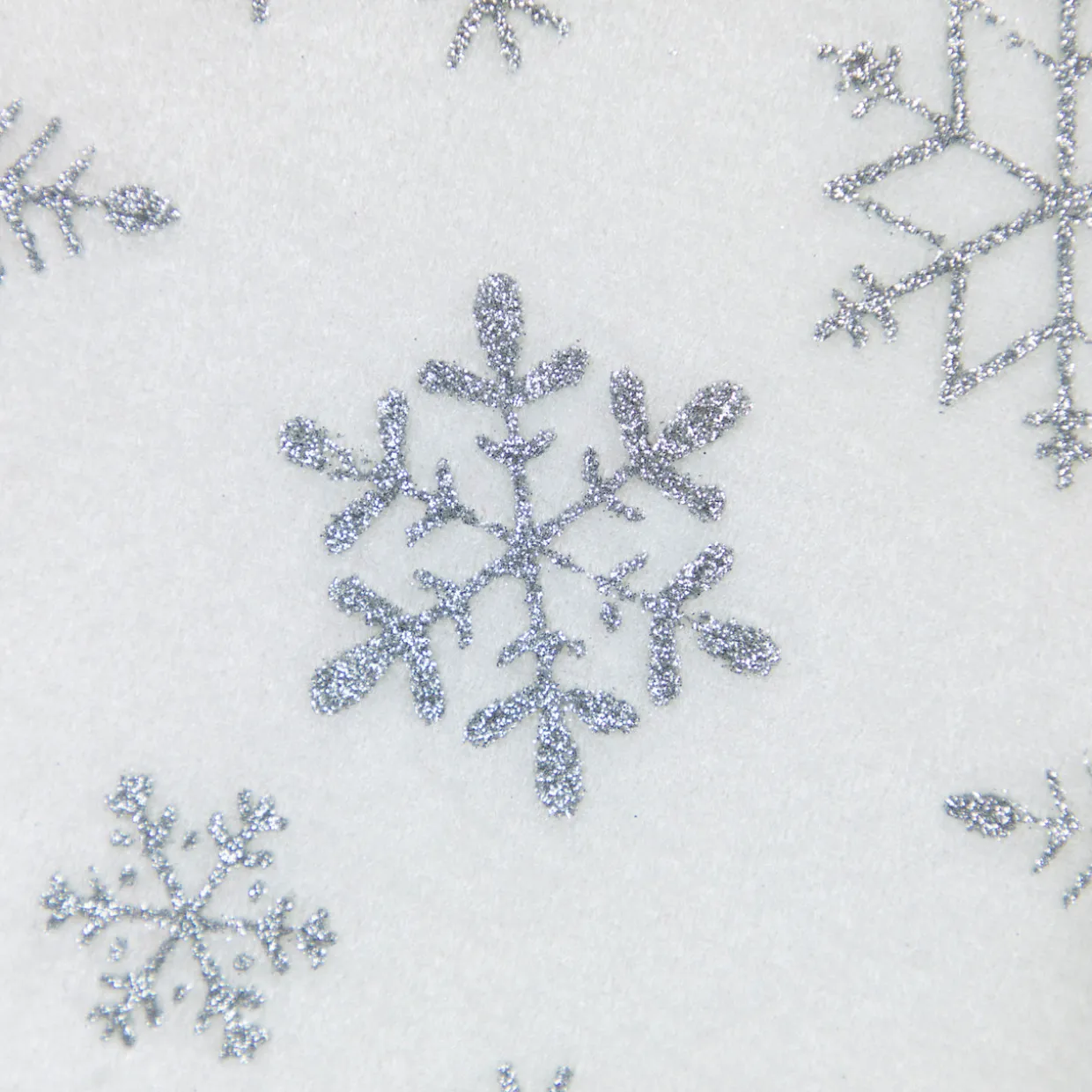 19" White and Silver Snowflakes Christmas Stocking