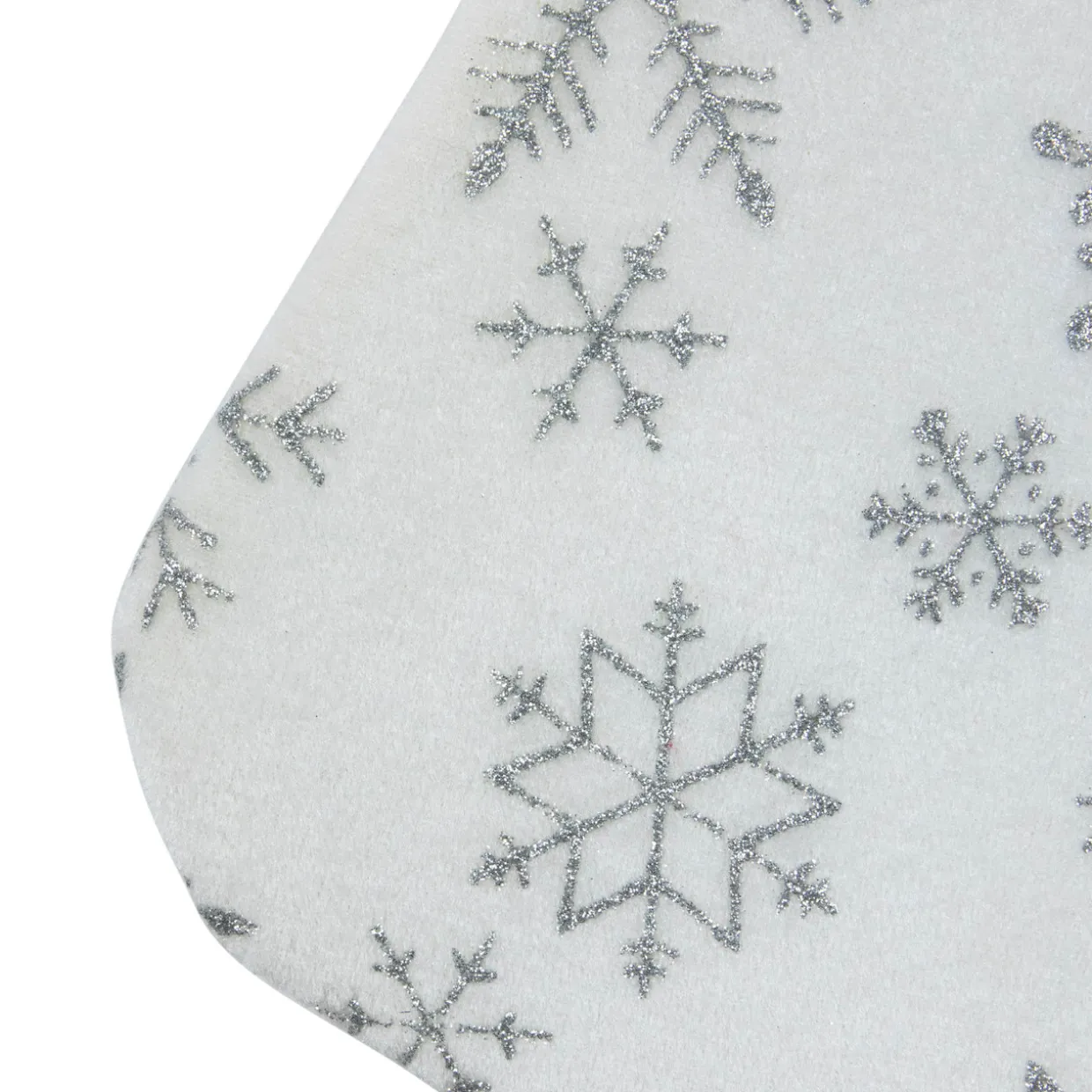 19" White and Silver Snowflakes Christmas Stocking