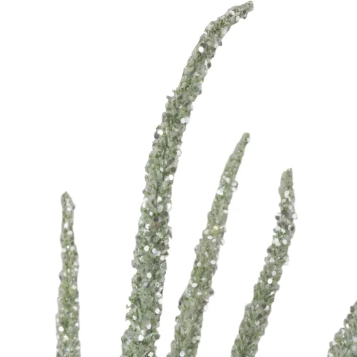 25" White Glittered Artificial Foxtail Christmas Spray