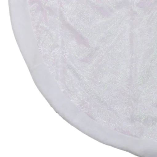 48" White Iridescent Glitter Snowflake Christmas Tree Skirt