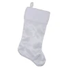 20.5" White Iridescent Glittered Snowflake Christmas Stocking