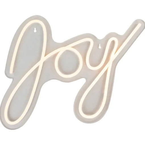 15" White LED Lighted "Joy" Neon Style Christmas Sign
