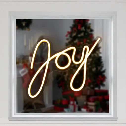 15" White LED Lighted "Joy" Neon Style Christmas Sign
