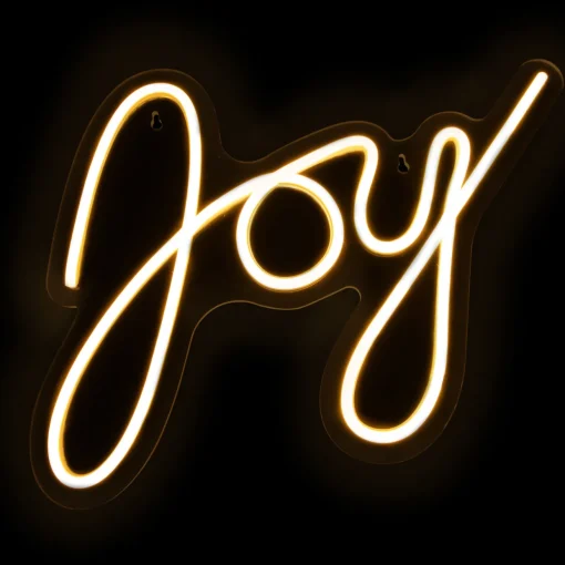 15" White LED Lighted "Joy" Neon Style Christmas Sign