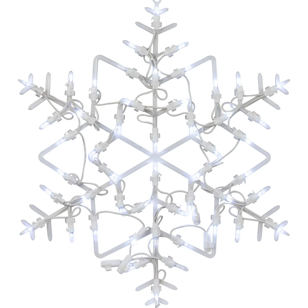 18" White LED Lighted Snowflake Christmas Window Silhouette