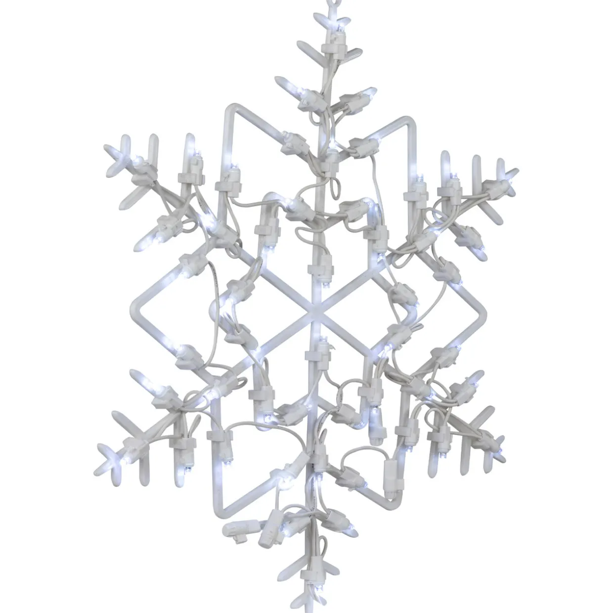 18" White LED Lighted Snowflake Christmas Window Silhouette
