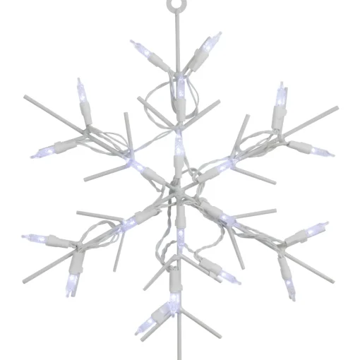 13" White LED Lighted Snowflake Christmas Window Silhouette