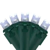 100 White LED Wide Angle Christmas Lights - 33 ft Green Wire