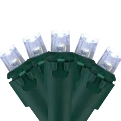100 White LED Wide Angle Christmas Lights - 33 ft Green Wire