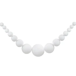 6' White Shiny and Matte Shatterproof Ball Christmas Swag
