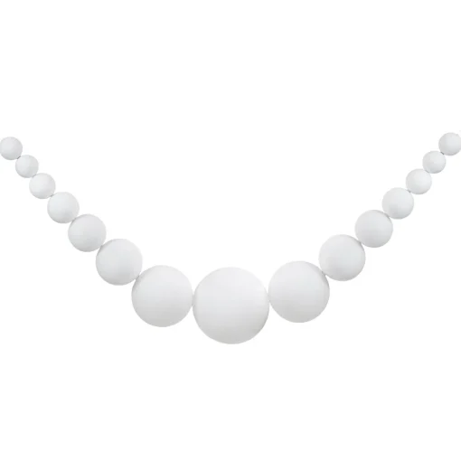 6' White Shiny and Matte Shatterproof Ball Christmas Swag