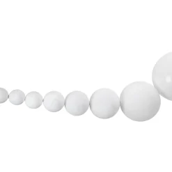 6' White Shiny and Matte Shatterproof Ball Christmas Swag
