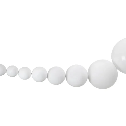 6' White Shiny and Matte Shatterproof Ball Christmas Swag