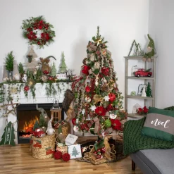 4' White Snowflakes on Jute Rope Hanging Christmas Garland