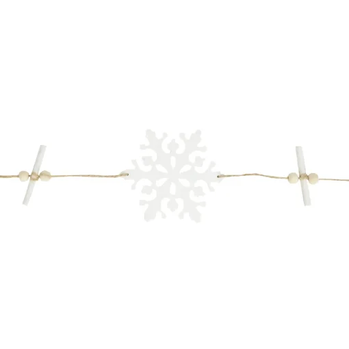 4' White Snowflakes on Jute Rope Hanging Christmas Garland