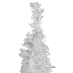6' White Tinsel Pop-Up Artificial Christmas Tree, Unlit