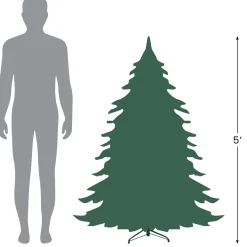 5' Winona Fir Artificial Wall Christmas Tree, Unlit