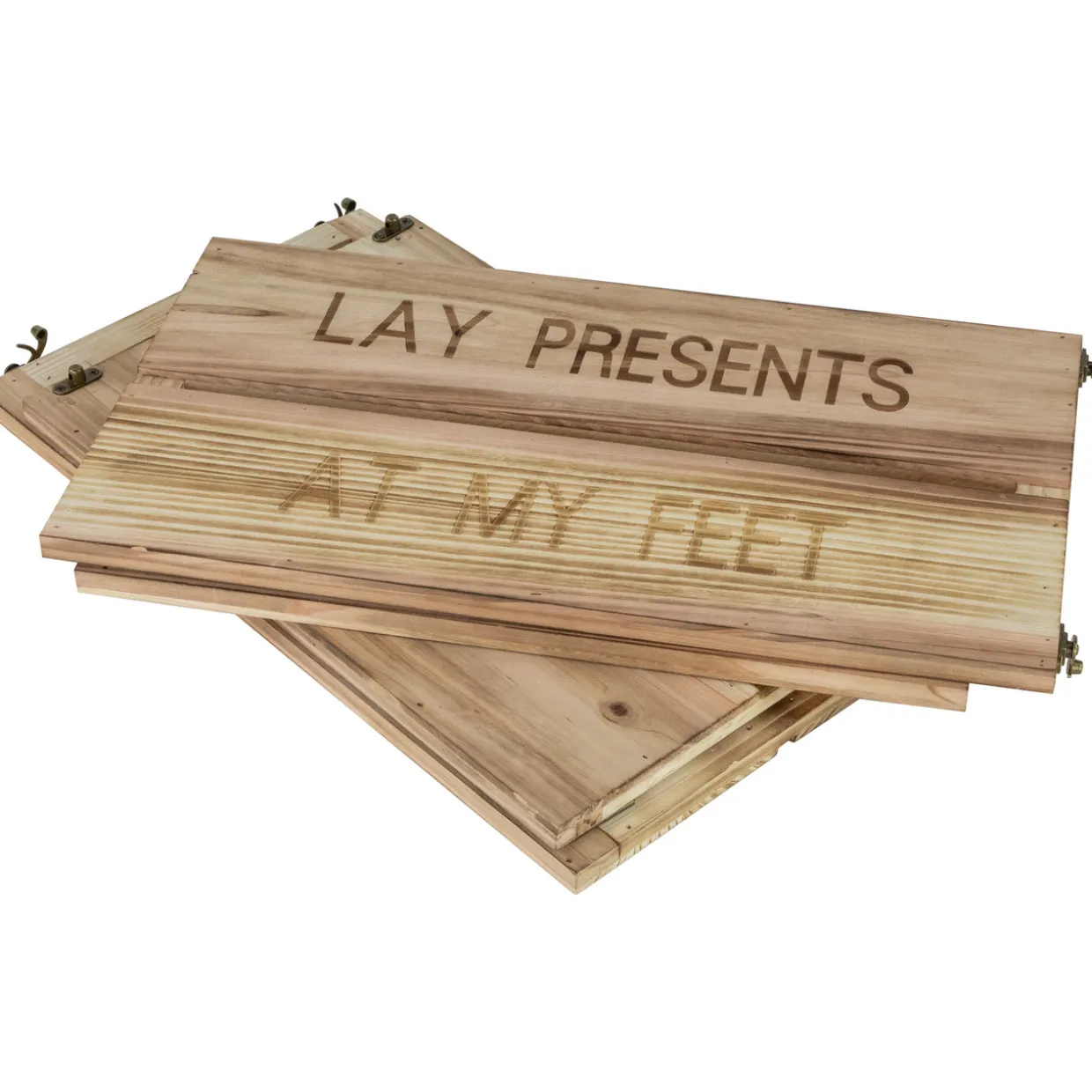 18" Wood Crate "Lay Presents at My Feet" Christmas Tree Collar