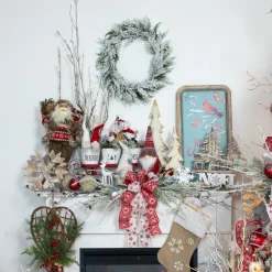 25.5" Wood Framed Blue and Red Merry Christmas Wall Decor with Red Cardinal