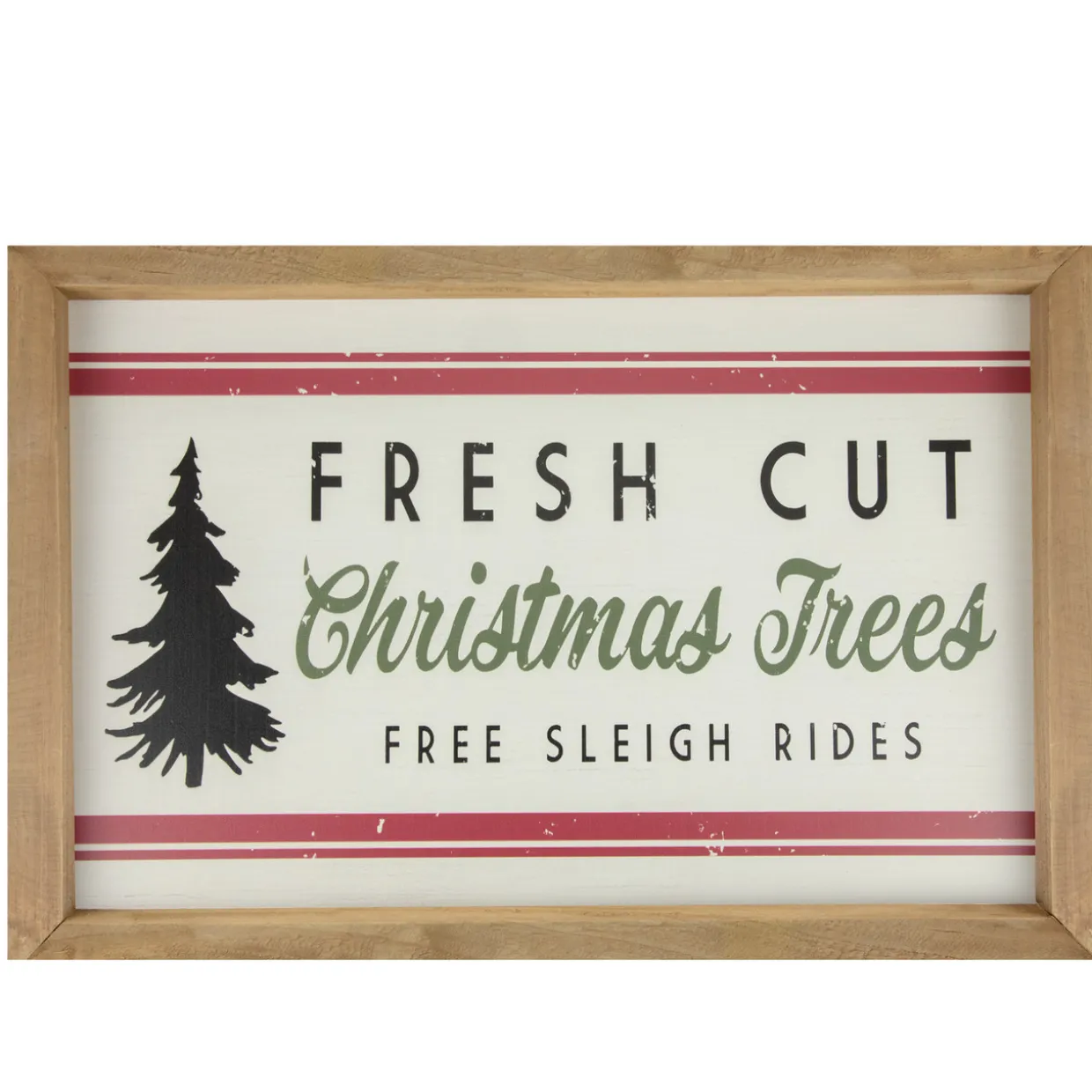 18" Wooden Framed "Fresh Cut Christmas Trees" Wall Sign