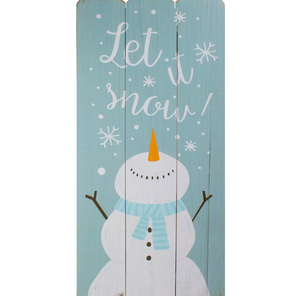 24" Wooden 'Let It Snow' Snowman Hanging Christmas Wall Sign