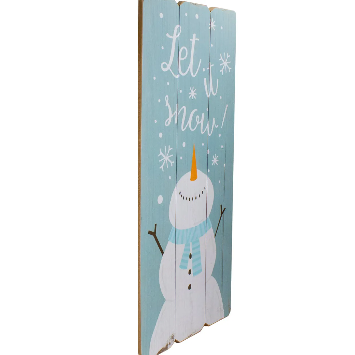 24" Wooden 'Let It Snow' Snowman Hanging Christmas Wall Sign