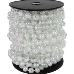 33' x .5" Clear Iridescent Beaded Artificial Christmas Garland, Unlit