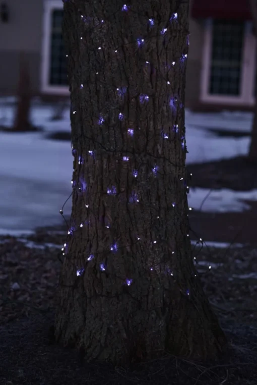 2' x 8' Blue LED Tree Trunk Wrap Christmas Net Lights - Brown Wire