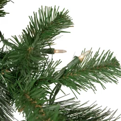 9' x 12" Green Pre-Lit Beaver Pine Artificial Christmas Garland, Clear Lights