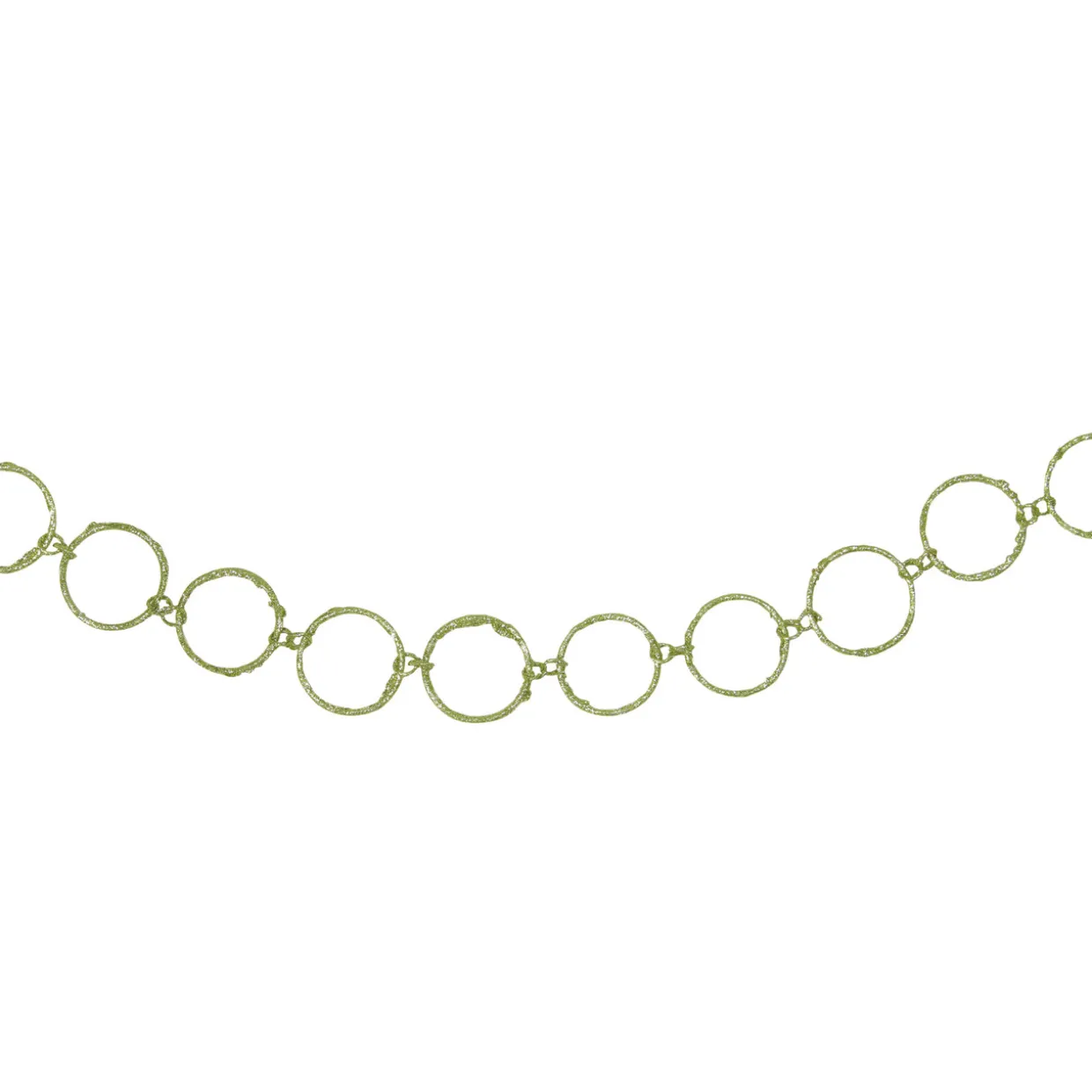 5' x 1.75" Lime Green Glittered Round Ring Chain Artificial Christmas Garland - Unlit