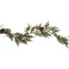 5' x 10" Pine and Blueberry Christmas Garland with Pinecones, Unlit