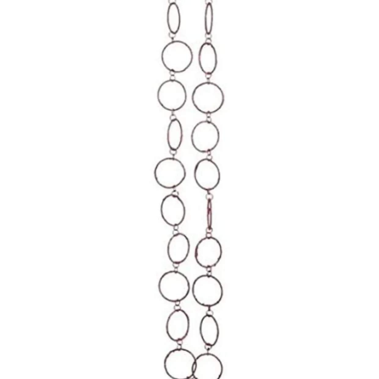 5' x 1.75" Pink Sparkling Glitter Round Circle Chain Artificial Christmas Garland - Unlit