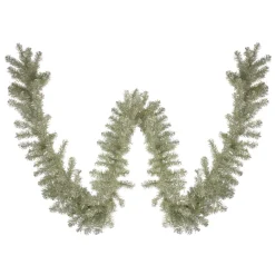 9 x 12 Pre-lit Metallic Sterling Silver Artificial Christmas Tinsel Garland - Clear Lights