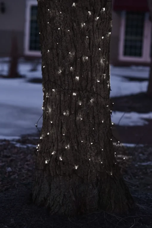 2' x 8' Pure White LED Tree Trunk Wrap Christmas Lights, Brown Wire