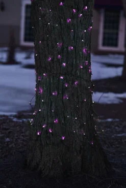 2' x 8' Purple Mini Tree Trunk Wrap Christmas Net Lights - Brown Wire