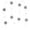 5' x 2" Purple Snowflake Christmas Garland with Silver Beads, Unlit
