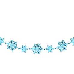 8' x 1" Shiny Blue Snowflakes Beaded Christmas Garland