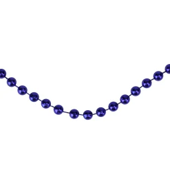 15' x 0.25" Shiny Sapphire Blue Beaded Artificial Christmas Garland - Unlit
