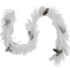 6' x 10" White Flocked Artificial Christmas Garland with Pine Cones, Unlit