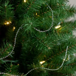 66' x 4mm Metallic Silver Beaded Artificial Christmas Garland - Unlit