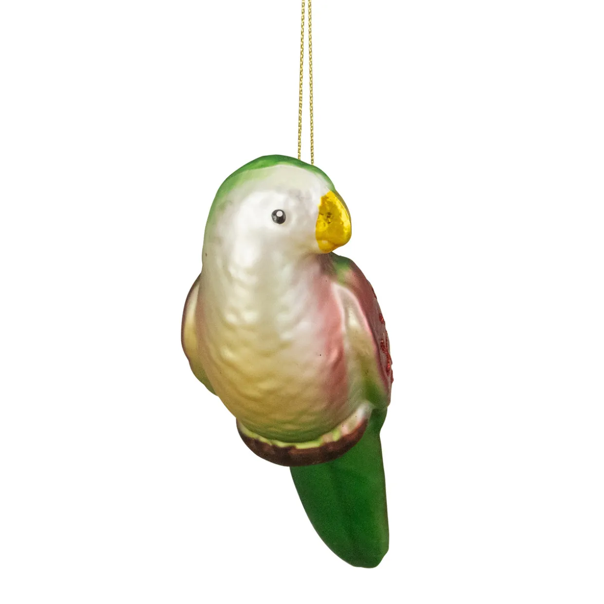 6.5" Yellow and Red Parrot Glass Christmas Ornament